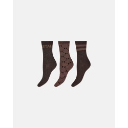 Hype The Detail Fashion Sock 3-pack In Box Brown