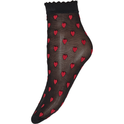 Hype The Detail Socks With Hearts Black With Red Hearts