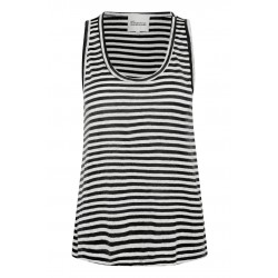 My Essential Wardrobe Lisa Top Black w. White Stripe