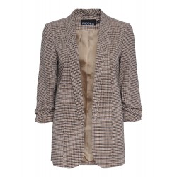 Pieces Bosella 3/4 Printed Blazer NOOS BC Silver Mink Houndstooth 