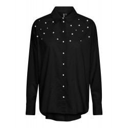 Pieces Tanne LS Pearl Loose Shirt MM Black