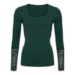 Tim & Simonsen Mary Blouse Lace LS Verde Scuro