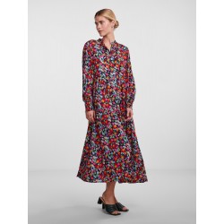 Y.A.S Alira LS Long Shirt Dress S. Noos Garden Topiary Small Flower Print